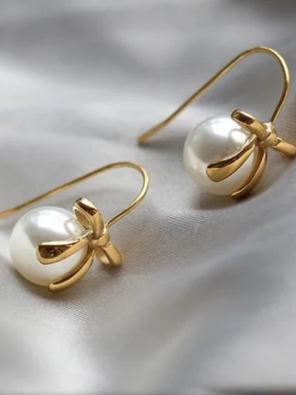 VIVAZS 18K PVD Gold Plated Pearl Stud earrings