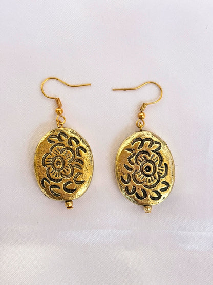 Floral Engraved Statement Necklace set