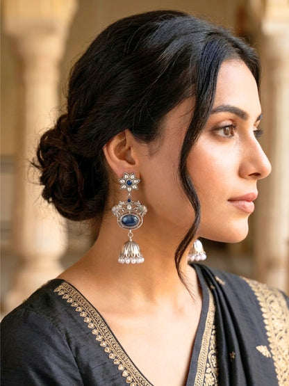Oxidised Silver Plated Elephant Shaped Jhumkas Earrings