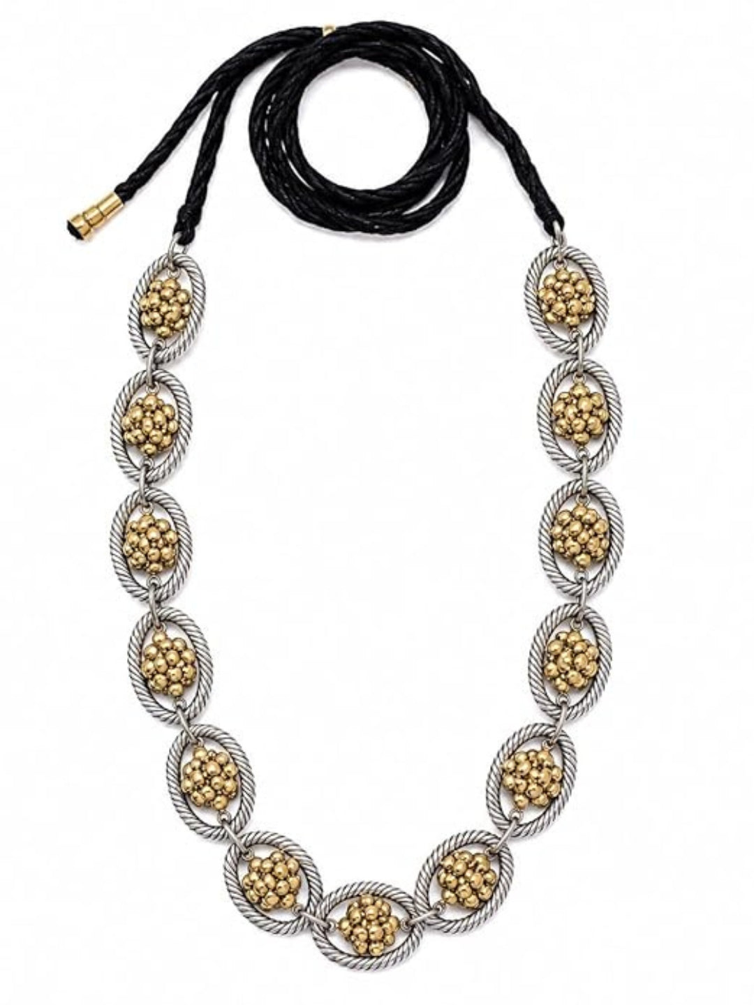 Dual-Toned Oval Link Statement Necklace