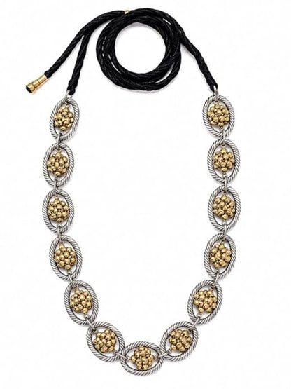 Dual-Toned Oval Link Statement Necklace