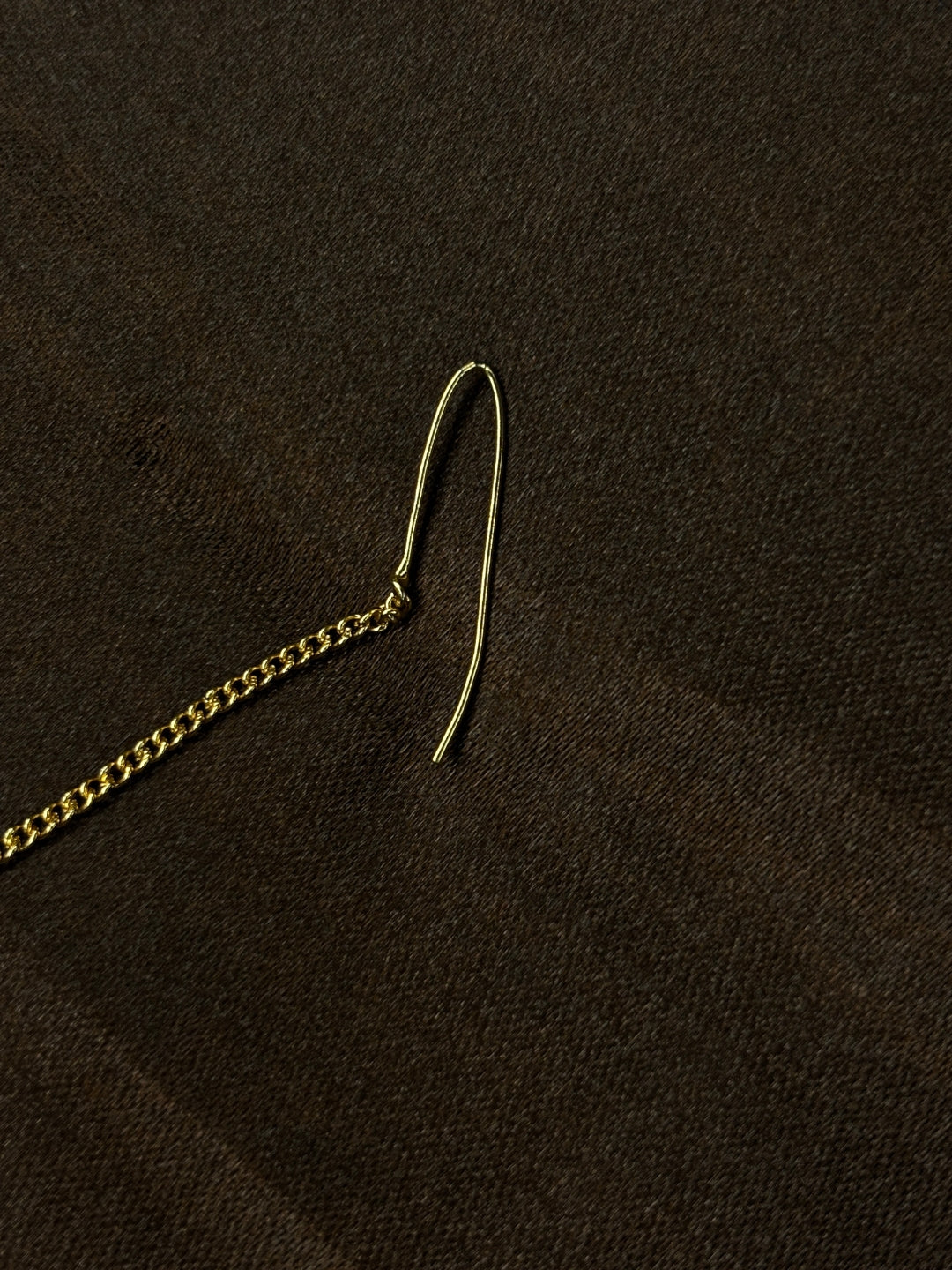 Gold-Plated AD and Cubic Zirconia  chained Adjustable Nosepin Chain (Nath)