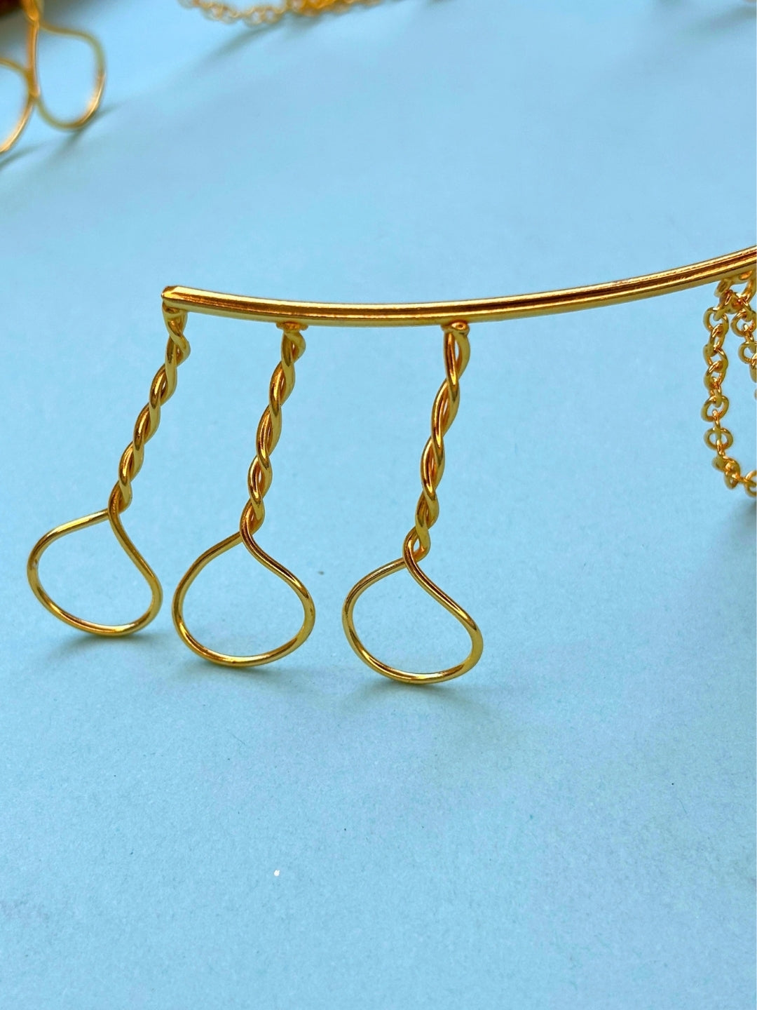 Gold-Plated Layered Chain Draped Hair Tiara