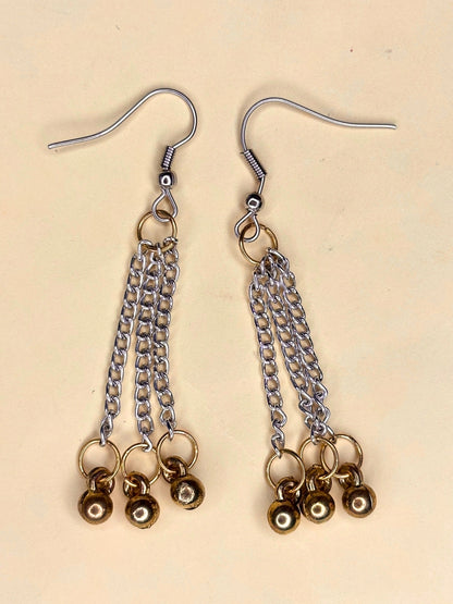 Dual-Tone Silver-Plated Oxidised Tribal Necklace Jewellery Set