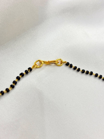 Gold-Plated American Diamond Interlinked Rings Mangalsutra Necklace