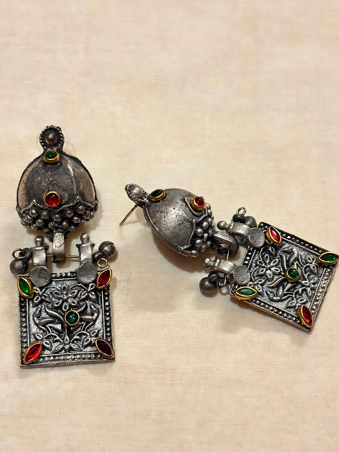 Silver-Plated Oxidised Jewellery Set