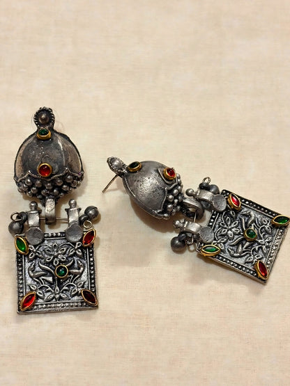 Silver-Plated Oxidised Jewellery Set