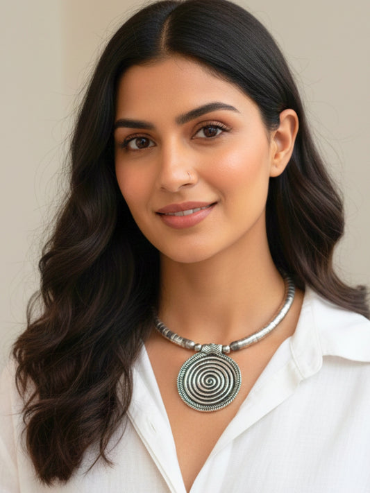 Silver Plated HASLI Choker Necklace