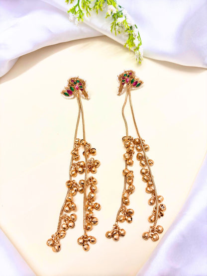 VIVAZS Kashmiri Drop Earrings(Pink)