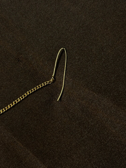 Gold-Plated AD and Cubic Zirconia  chained Adjustable Nosepin Chain (Nath)