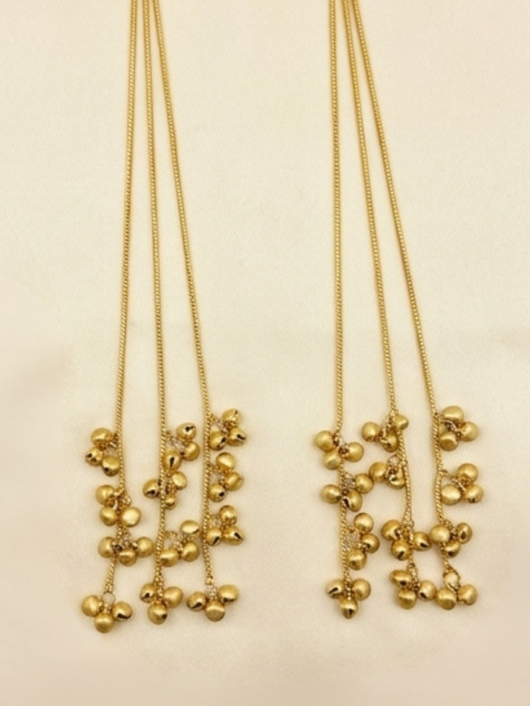 Set Of 2 Gold-Plated Peacock Shaped Kundan & Ghungaroo Studded Kashmiri Drop Earrings