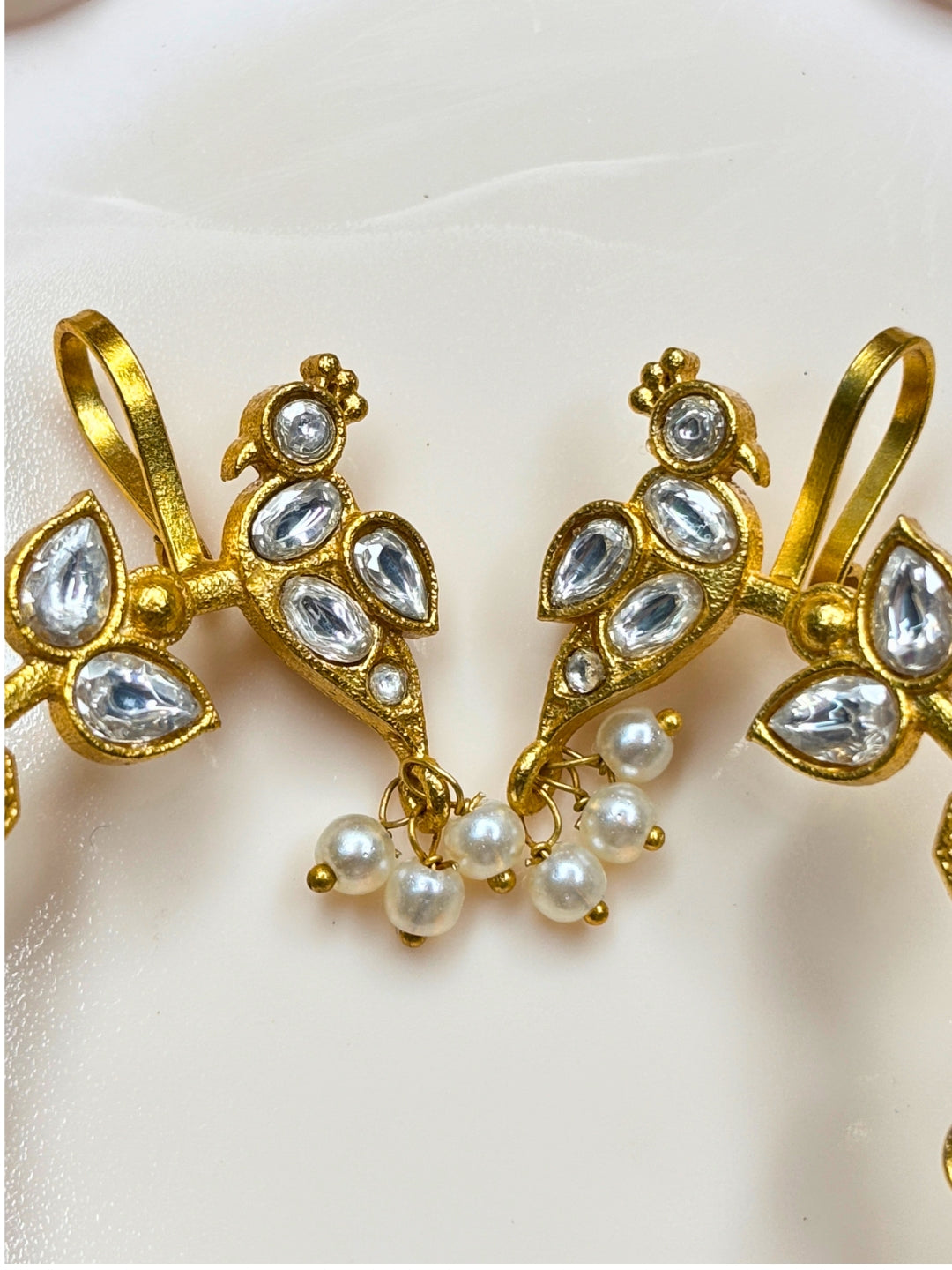 VIVAZS Gold Plated Contemporary Ear Cuff Earrings