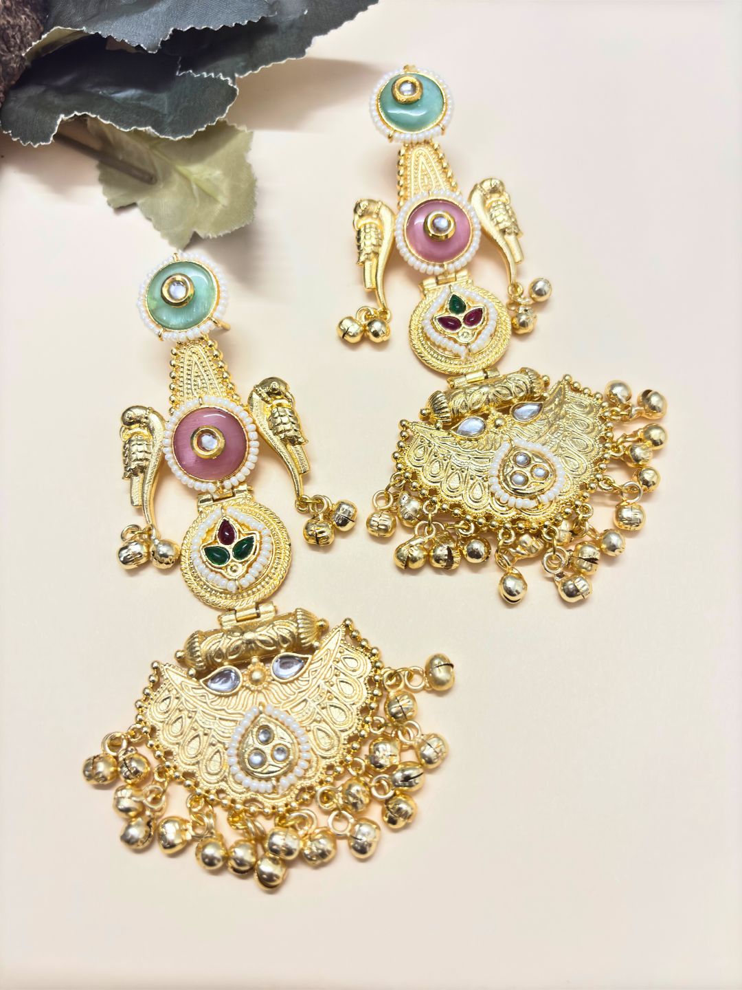 VIVAZS Kashmiri Long Chandbali Drop Earrings
