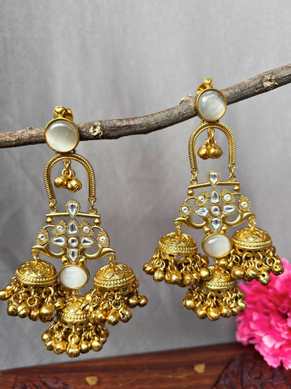 VIVAZS Kashmiri Long Drop Jhumka Earrings