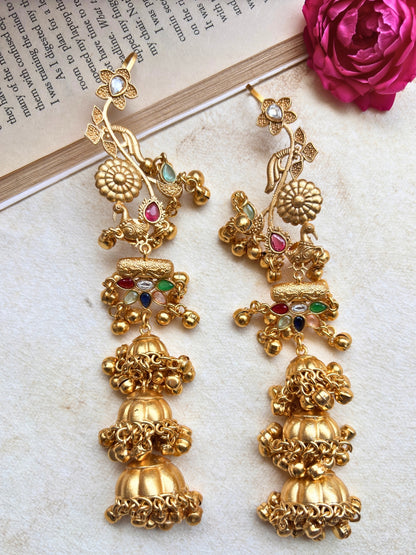 VIVAZS Kashmiri Drop earcuff Earrings Jhumkas