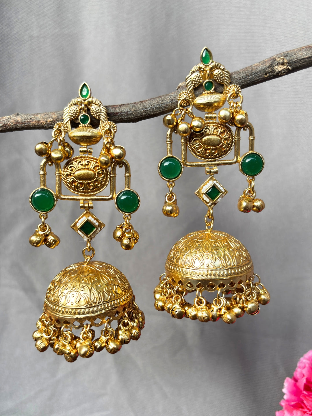 VIVAZS Kashmiri Long Drop Jhumka Earrings