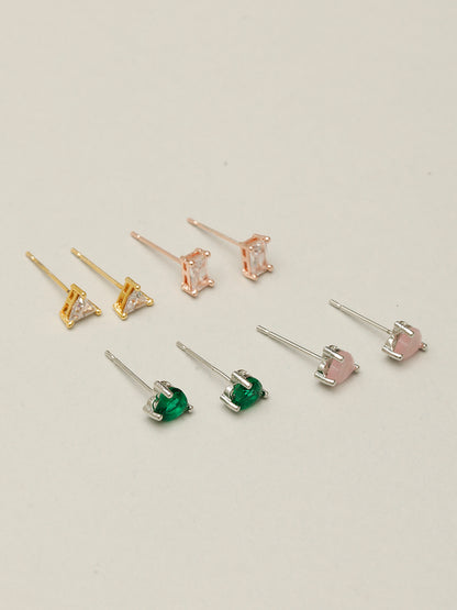 VIVAZS Set of 4 Combo Quirky AD Stud Earrings