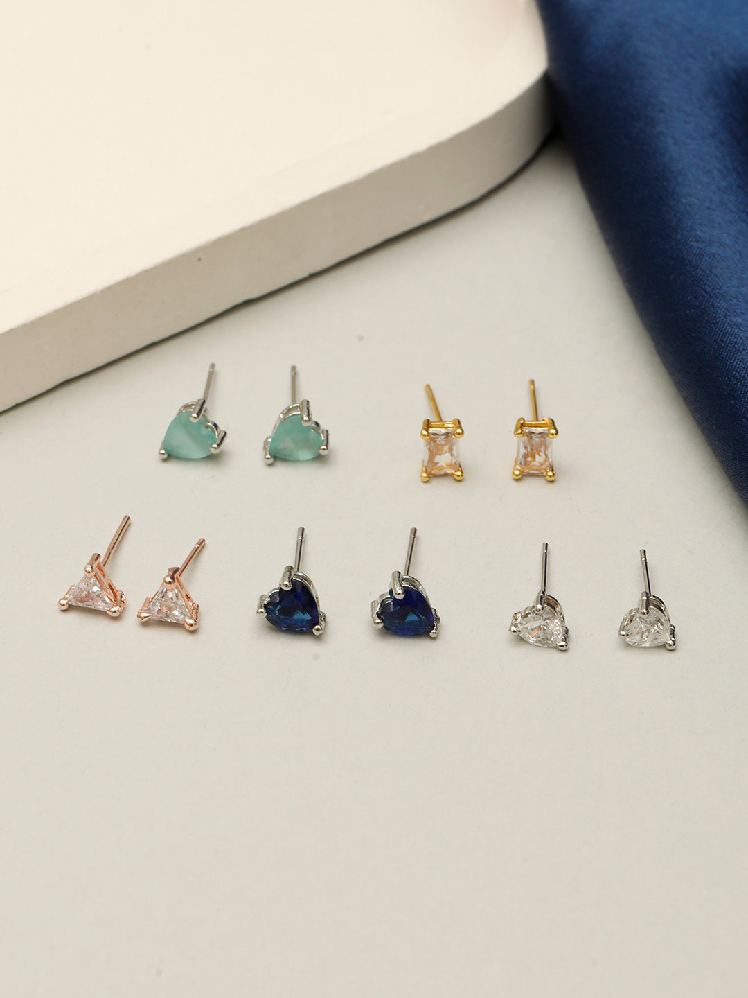 VIVAZS Set of 5 Combo Quirky AD Stud Earrrings