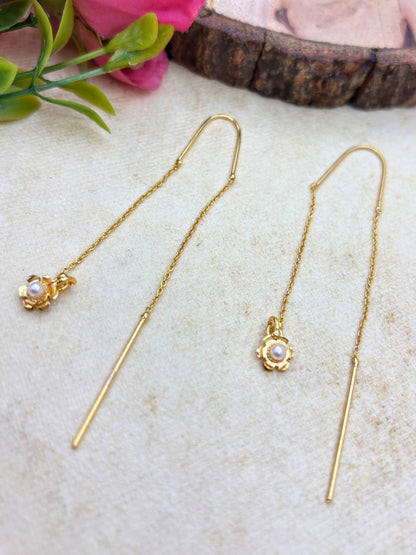 VIVAZS Gold plated Suidhaga Drop Earrings