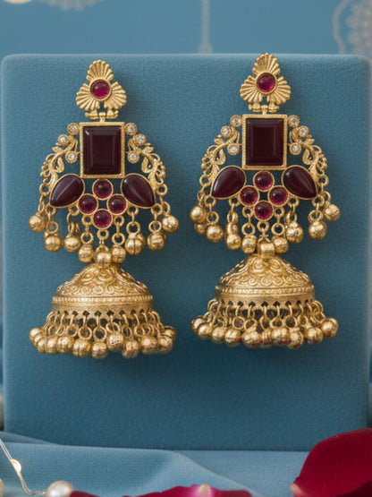 VIVAZS Kashmiri Drop Earrings Jhumkas