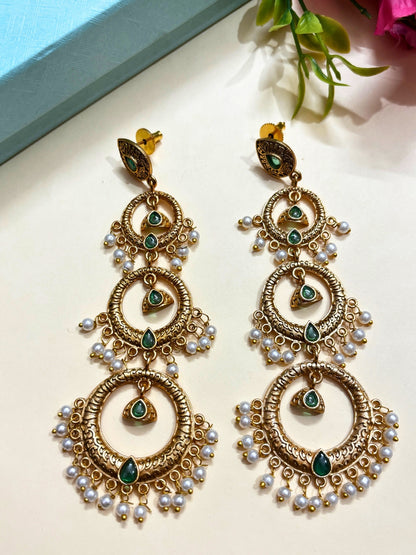 VIVAZS Kashmiri Long Circle Drop Earring