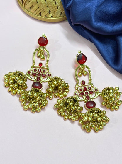 VIVAZS Kashmiri Long Drop Jhumka Earrings