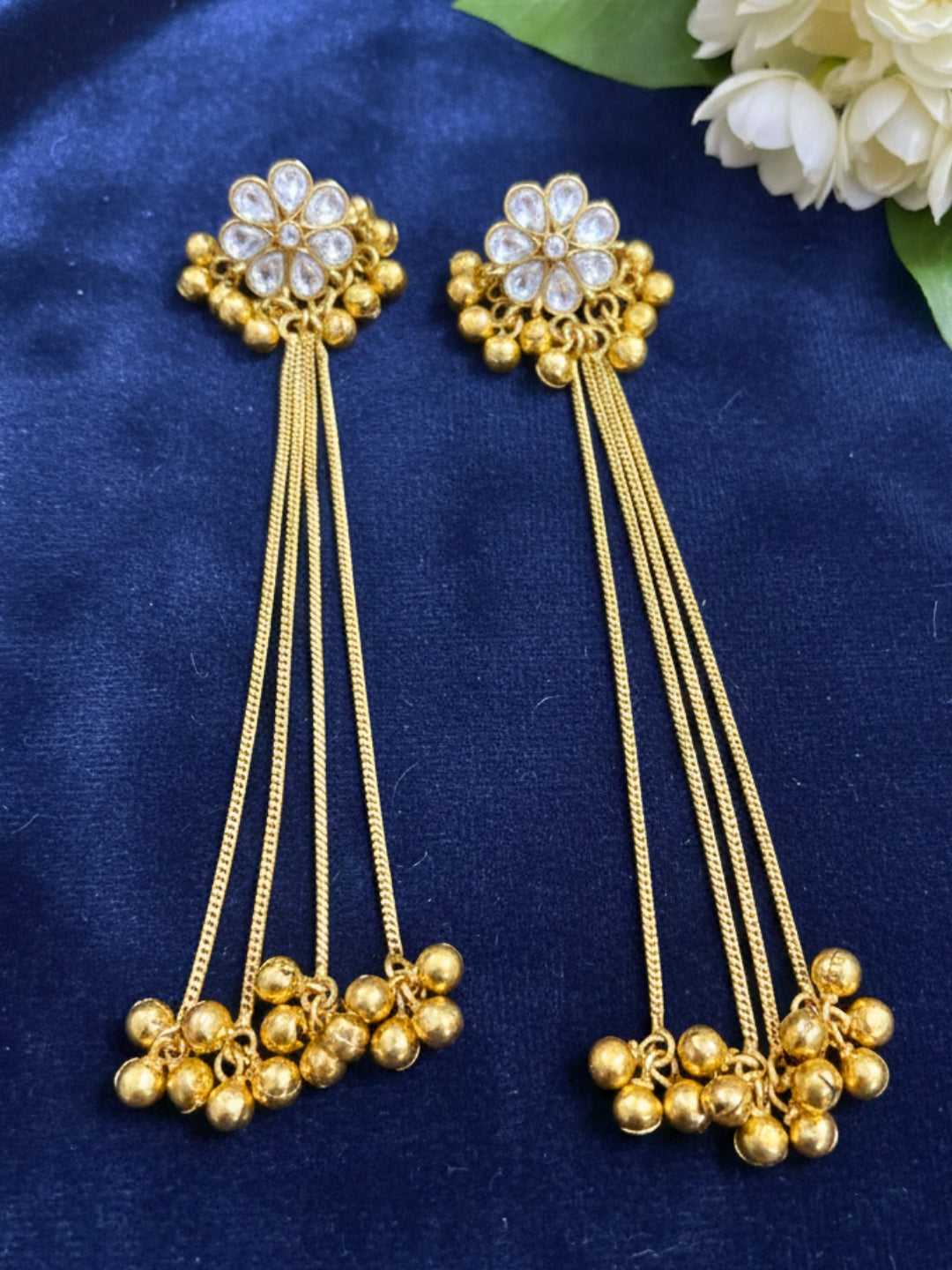 VIVAZS Kashmiri Long Drop Earring