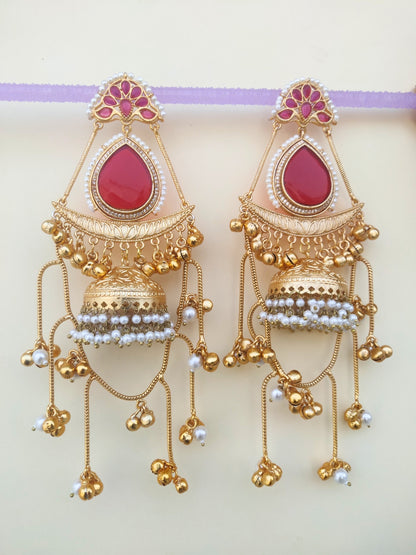 VIVAZS Kashmiri Long Drop Earrings Jhumka