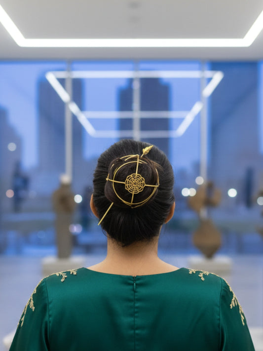 Jhanvi inspired Pachi Hair Cage Bun