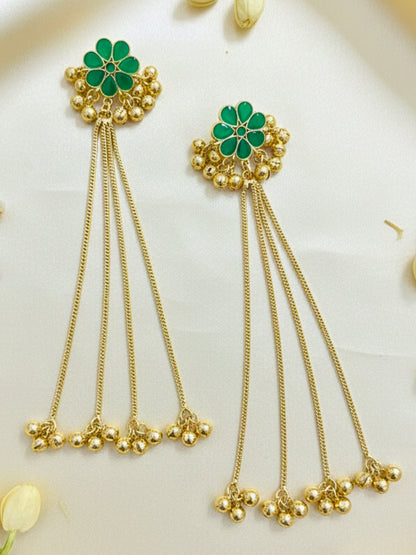 VIVAZS Kashmiri Long Drop Earring