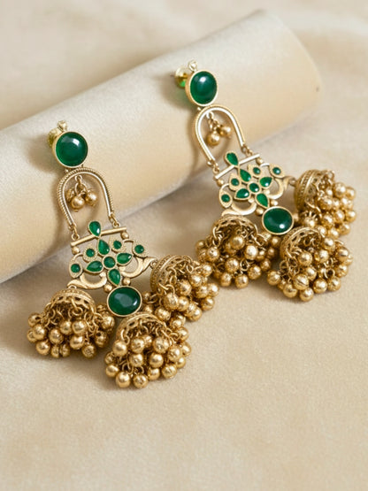 VIVAZS Kashmiri Long Drop Jhumka Earrings