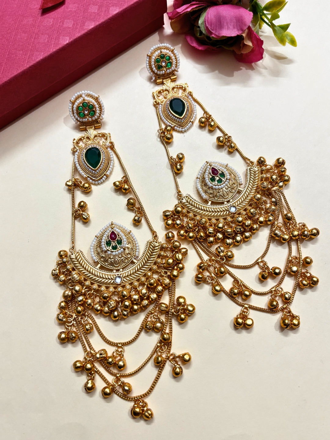 VIVAZS Kashmiri Long Drop Earring
