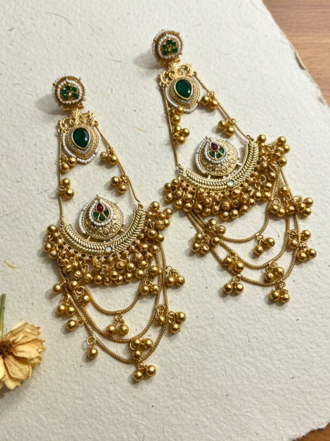 VIVAZS Kashmiri Long Drop Earring