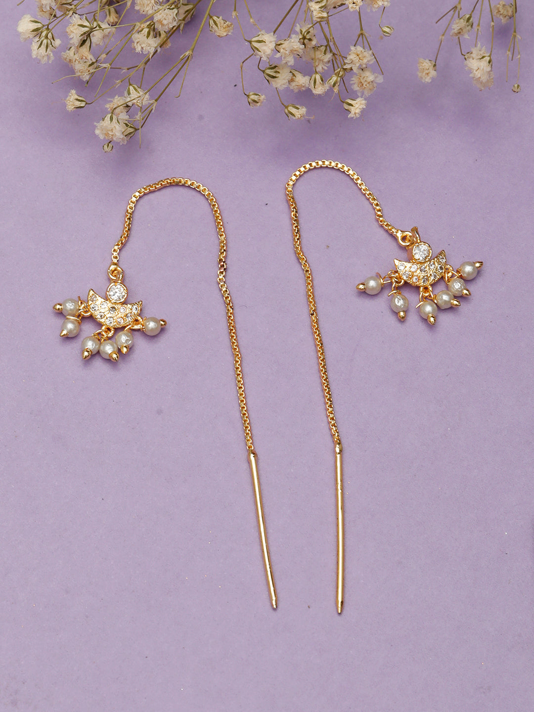 VIVAZS Gold plated Drop Earrings
