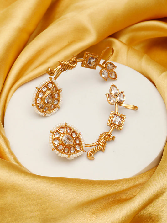 VIVAZSGold Plated Contemporary Ear Cuff Earrings