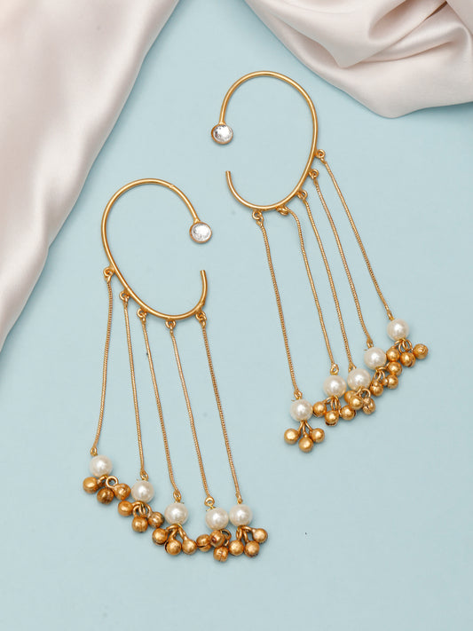 VIVAZS Gold Plated Ear Cuff Earrings