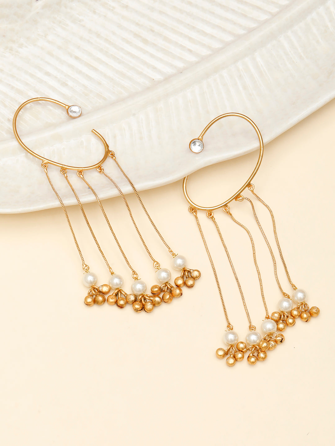 VIVAZS Gold Plated Ear Cuff Earrings