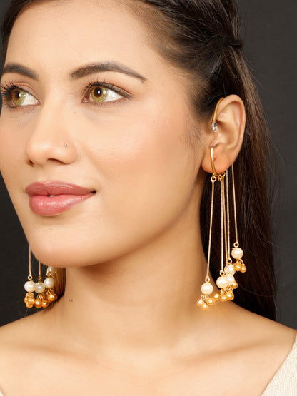 VIVAZS Gold Plated Ear Cuff Earrings