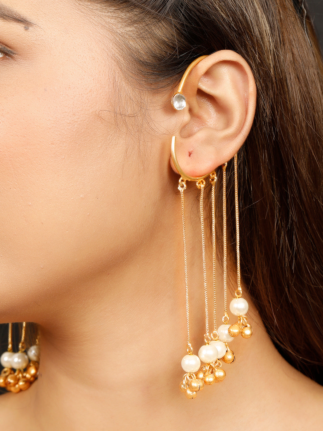 VIVAZS Gold Plated Ear Cuff Earrings