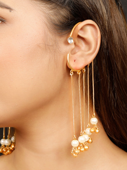 VIVAZS Gold Plated Ear Cuff Earrings