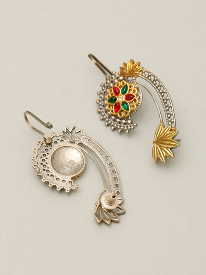 VIVAZS Oxidised Multicolor Earcuff Earrings