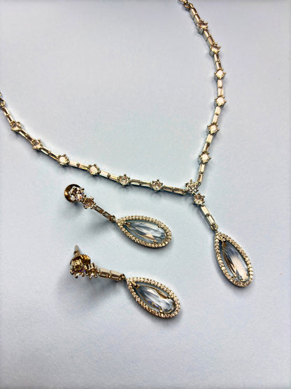 VIVAZS Silver-Plated White AD Stone Studded Necklace