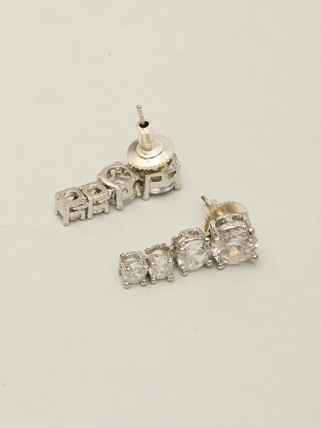 VIVAZS Silver-Plated AD-Studded Jewellery Set