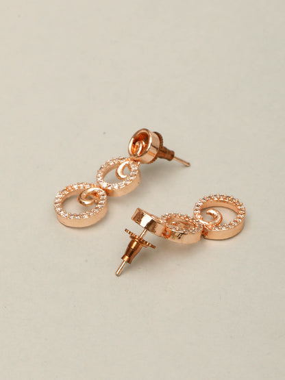 VIVAZS Rose Gold-Plated White AD-Studded Handcrafted Jewellery Set