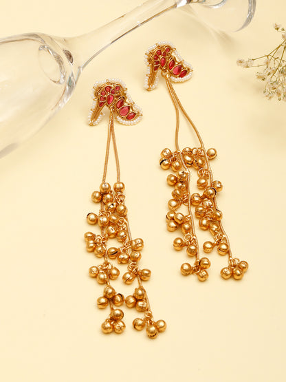 VIVAZS Kashmiri Drop Earrings(Pink)
