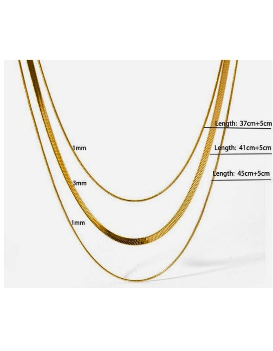 VIVAZS 18 KT Gold Plated Layered Rope Necklace