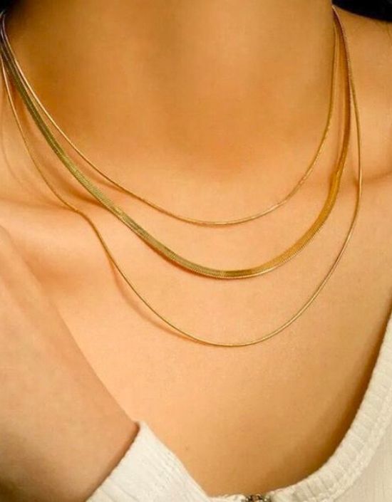 VIVAZS 18 KT Gold Plated Layered Rope Necklace