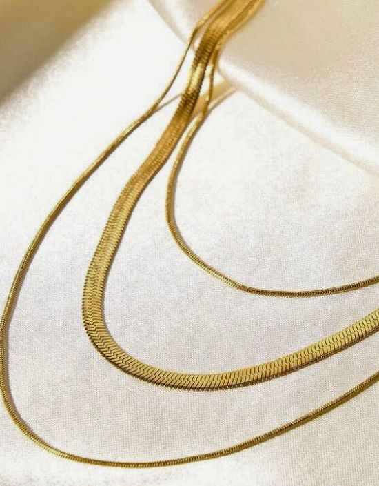 VIVAZS 18 KT Gold Plated Layered Rope Necklace