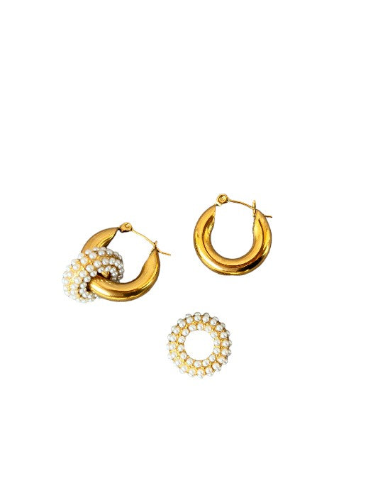 VIVAZS 18KT Gold Plated Detachable hoop earrings