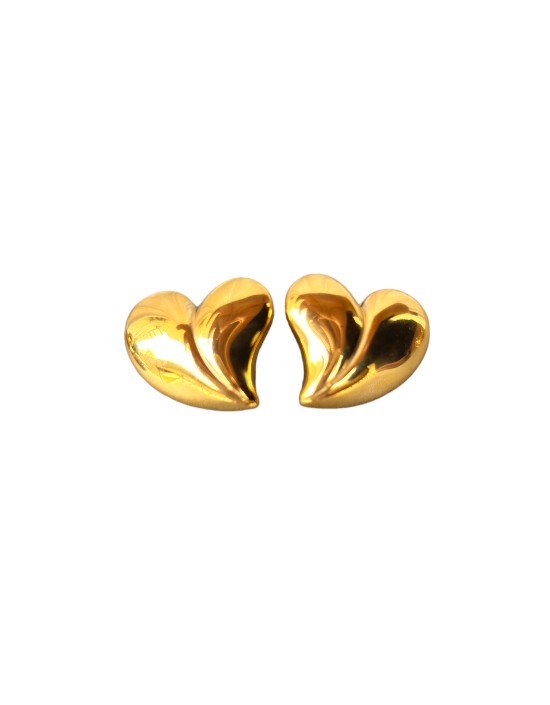 VIVAZS 18K Gold Plated Heart Studs